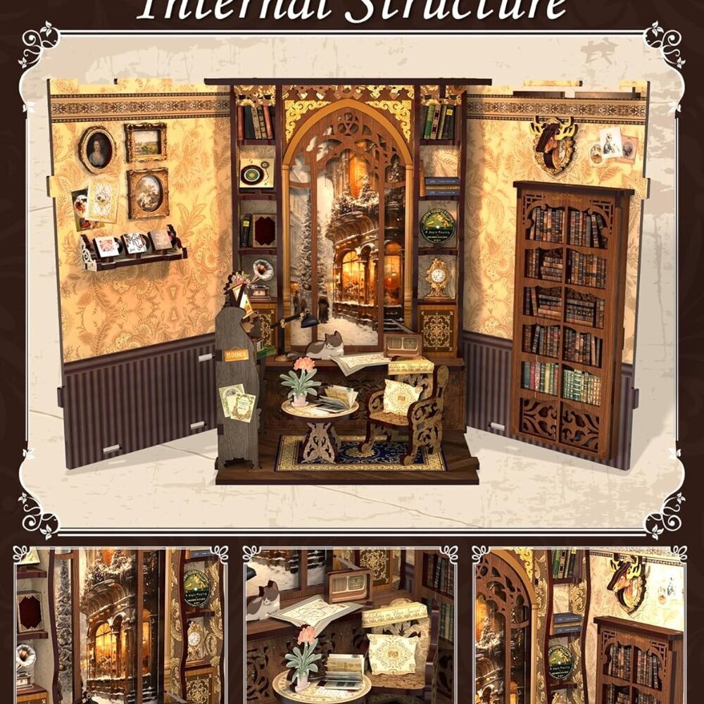 Book Nook Kit - DIY Miniature House Dollhouse Kit for Adult and Teens, Booknook - Picture 6 of 9